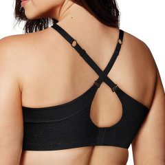 Women Breathable Underwear Plus Size No Steel Ring No Trace Hollow Mesh One-Piece Bra Thin Sports Yoga Bra