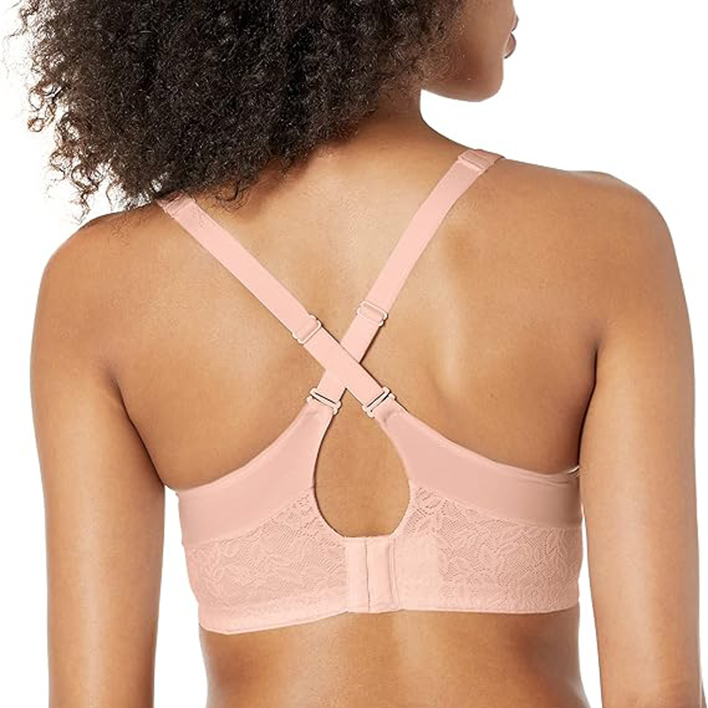 Women Breathable Underwear Plus Size No Steel Ring No Trace Hollow Mesh One-Piece Bra Thin Sports Yoga Bra
