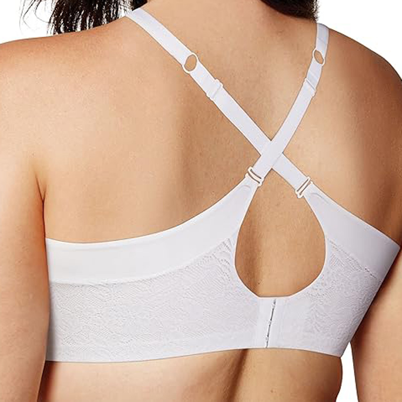 Women Breathable Underwear Plus Size No Steel Ring No Trace Hollow Mesh One-Piece Bra Thin Sports Yoga Bra