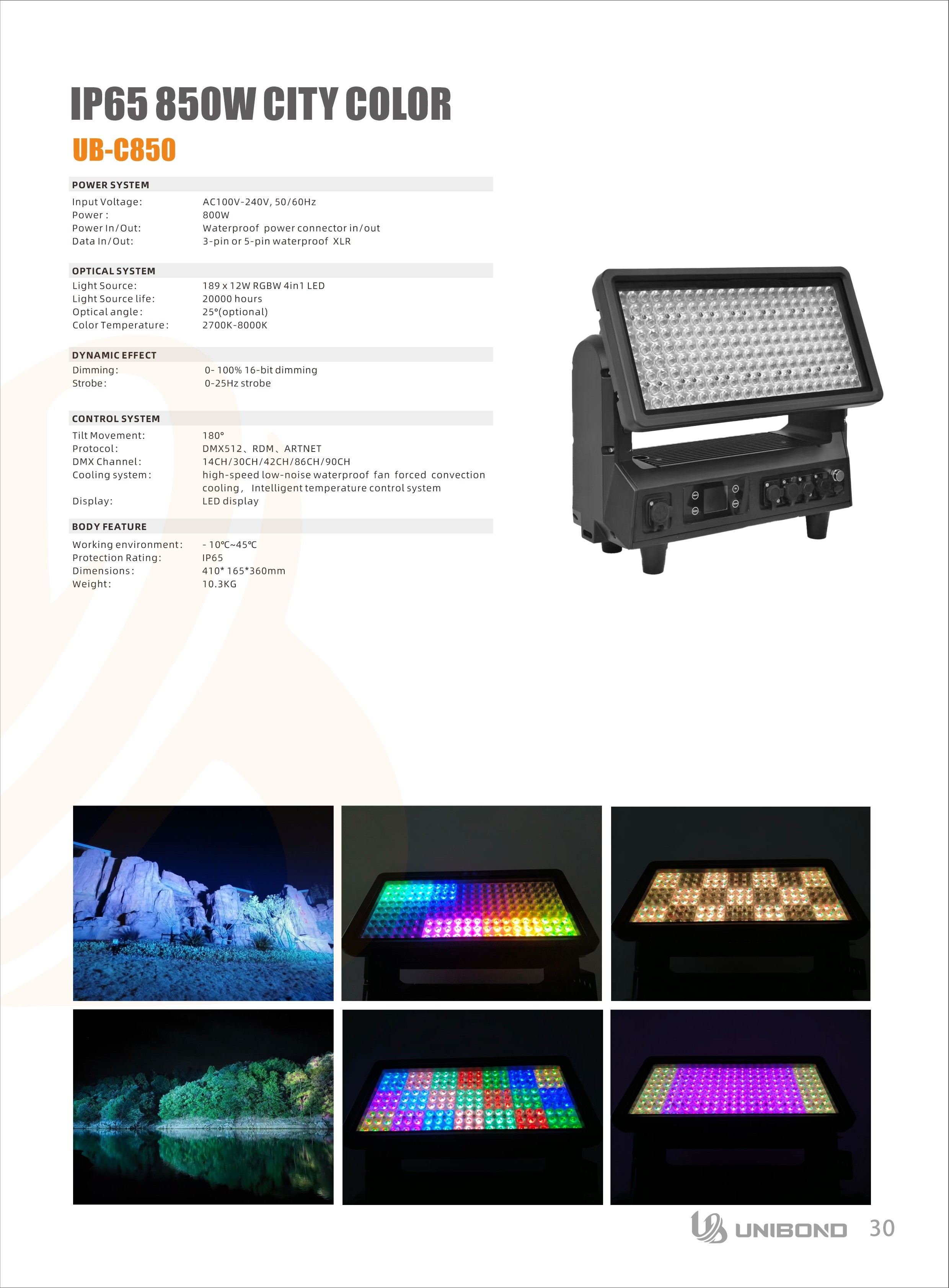 IP65 850W 21 Zone &Wash &Strobe City Color