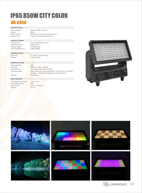 IP65 850W 21 Zone &Wash &Strobe City Color