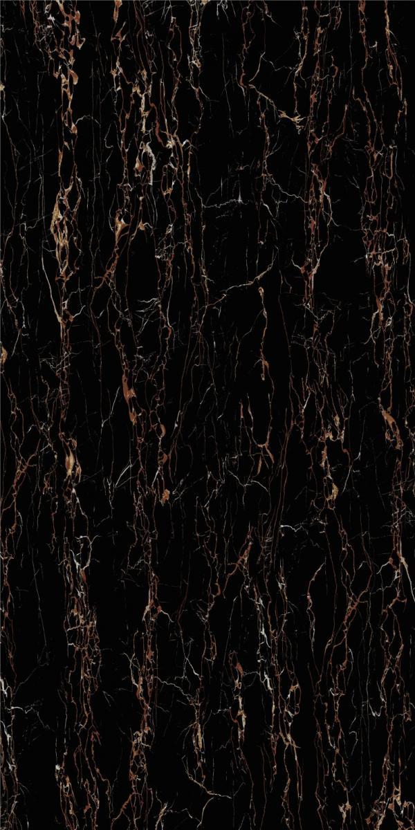 Black gold flower Artificial marble countertop Porcelain slab Wholesale
