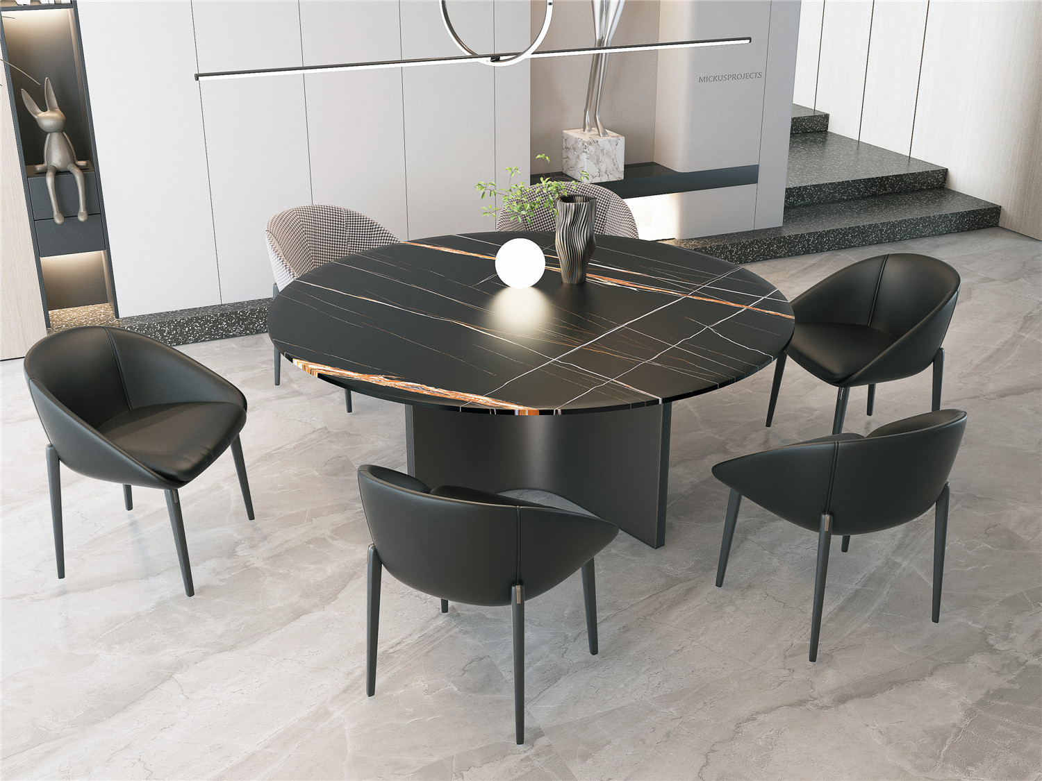 DITUO|Porcelain slab marble surface large format tile sintered stone table