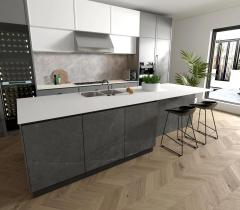 Pure White Porcelain slabs large format tiles kitchen countertops