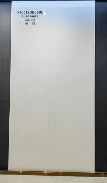 Pure White Porcelain slabs large format tiles kitchen countertops