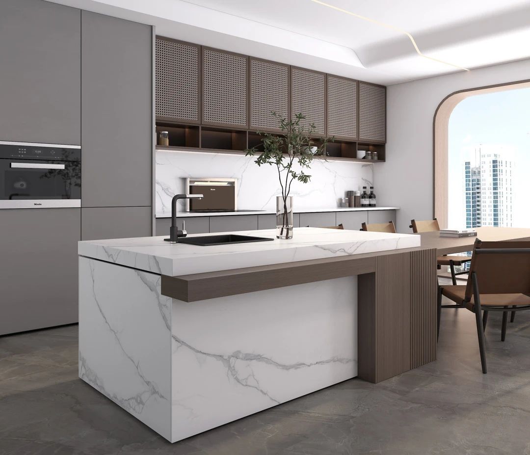 Cocina abierta con opción de encimeras de losa de cerámica de piedra  sinterizada DiTuo,Noticias de productos, image size:1080x927