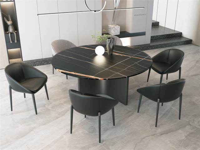 Sintered stone rounded dining table customizable,DiTuo Sintered stone - Ceramic surfaces Porcelain slab Suppliers