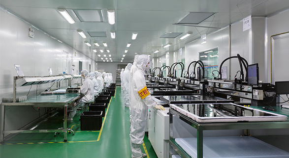 A modern LCD manufacturing facility with advanced capabilities