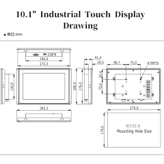 10.1' industrial capacitive / resistive touch display waterproof for outdoor used