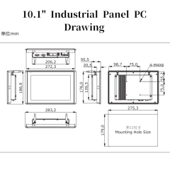 10.1'' industrial Panel PC HMI with capacitive / resistive touch display customization