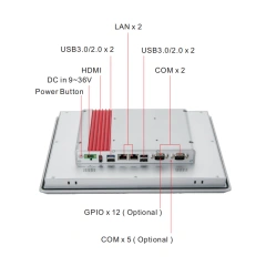 12.1'' industrial Panel PC HMI with capacitive / resistive touch display customization