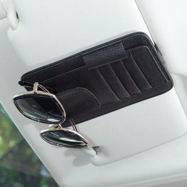 Car Sun Visor Organizer Multi-Pocket Business Card Storage Management Sunglasses Holder Visor Accessories Auto Interior