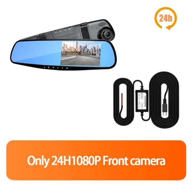 4..3In Dash Cam Car DVR 24H HD 1080P Dash Camera Dual Lens Video Recorder 1080PCycle Dashcam Mirror Driving Recorder