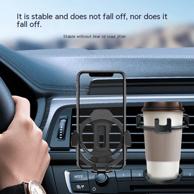 Car multifunctional air outlet cup holder foldable car phone holder 2-in-1 beverage holder hanging portable