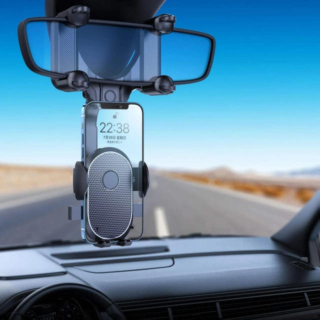 New 360 Rotation Rear View Mirror Universal Foldable Flexible Multifunction Adjustable Car Rearview Mirror car cellphone holder