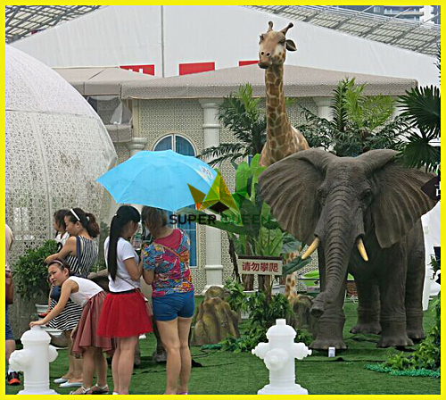 Artificial Animatronic Animals Simulation Elephant with Movements and Sounds for Amusement Park
