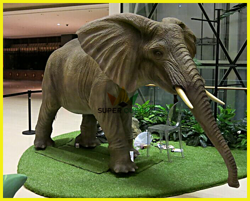 Artificial Animatronic Animals Simulation Elephant with Movements and Sounds for Amusement Park