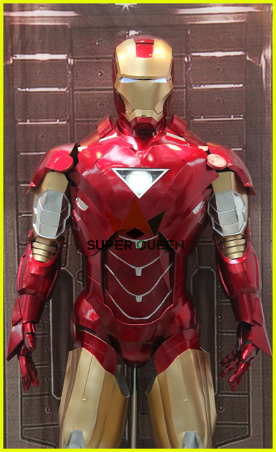 Cosplay Marvel Superheroes Iron Man Mark 6 (VI) Costume with Lights for Kids Parties