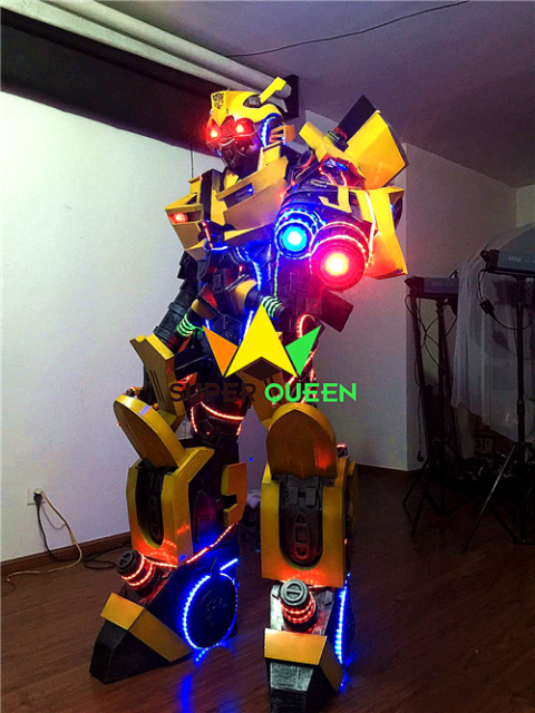 2023 Cosplay Led Lights Robot Costume for Night Club Transformer Bumblebee Costume