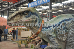 2022 Realistic Raptor Costume Hidden Legs Dinosaur Costume for Jurassic Party