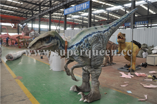 2022 Realistic Raptor Costume Hidden Legs Dinosaur Costume for Jurassic Party