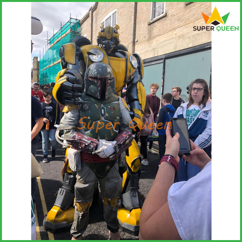 Top Design 2.7M Tall Transformer Bumblebee Costume for Adults