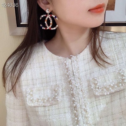 Chanel new colorful drilling earrings 1: 1 copy replicate counters 01042493
