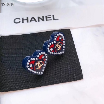 Chanel new resin heart earrings 1: 1 copy replicate counters 01042463