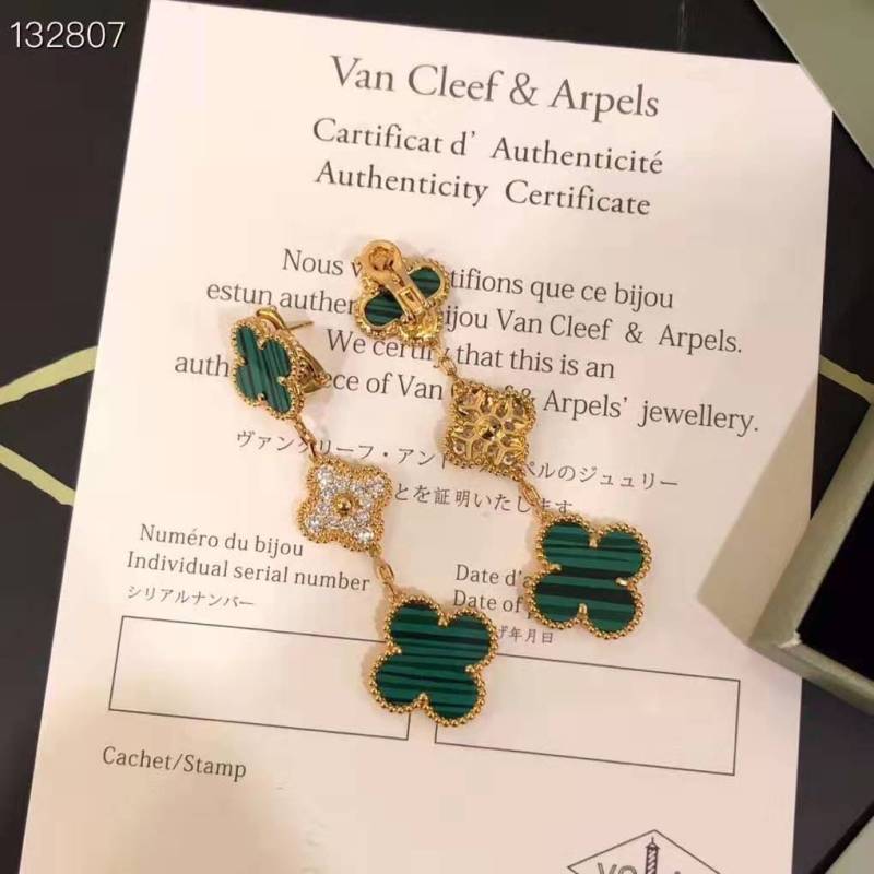 Magic Alhambra earrings 3 motifs Mother of pearl Van Cleef Arpel 1:1 copy replicate