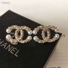 Chanel Fashion Brass Pearl Earring Costume Jewelery 1:1 Copy Replica