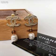 Chanel Fashion Cute Strass Hanging Pearl Earring Costume Jewelery 1:1 Copy Replica