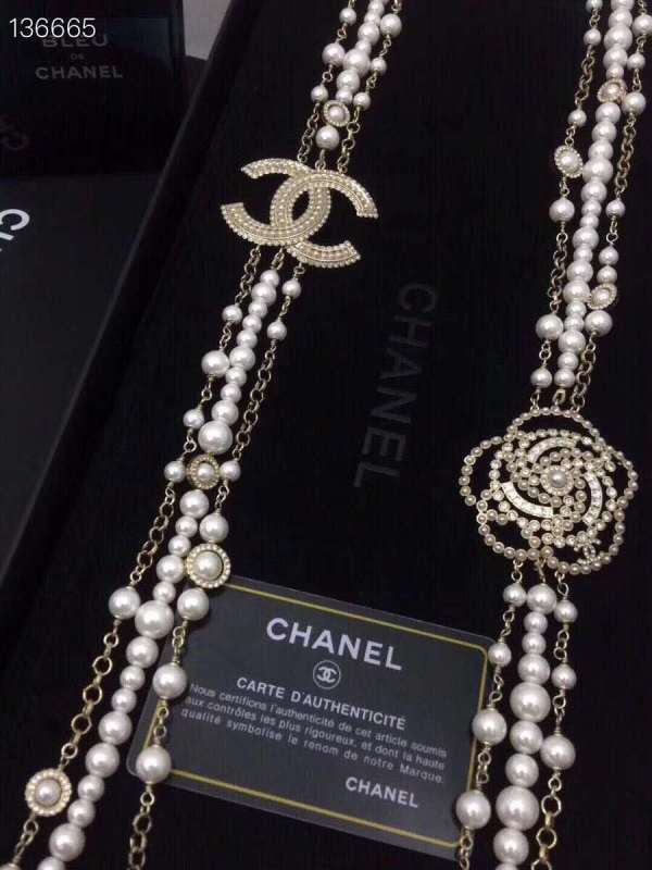 Chanel Fashion 4 Strands Camelia Sweater Long Necklace Costume Jewelery