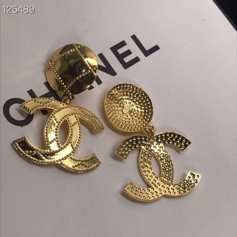 Chanel Diamond Pattern Earring Fashion Costume Jewelry
