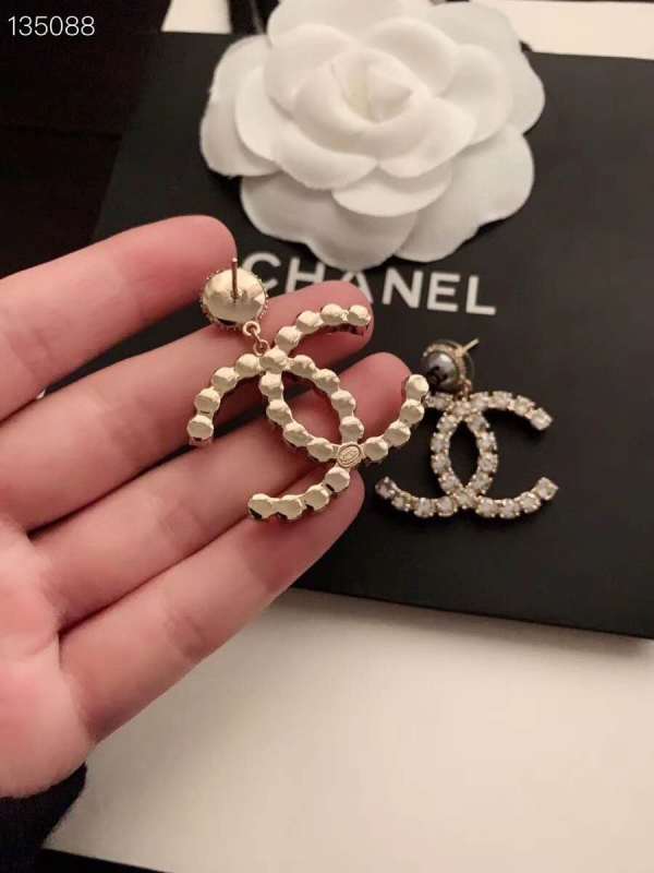Chanel Shinning Strass Big CC Earring Fashion Costume Jewelry