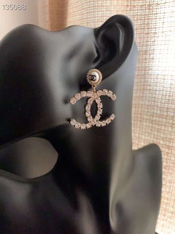 Chanel Shinning Strass Big CC Earring Fashion Costume Jewelry