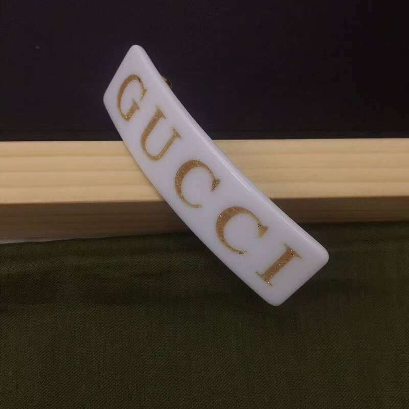 Gucci Acrylic Hair Clip Single barrette Shinning Letter