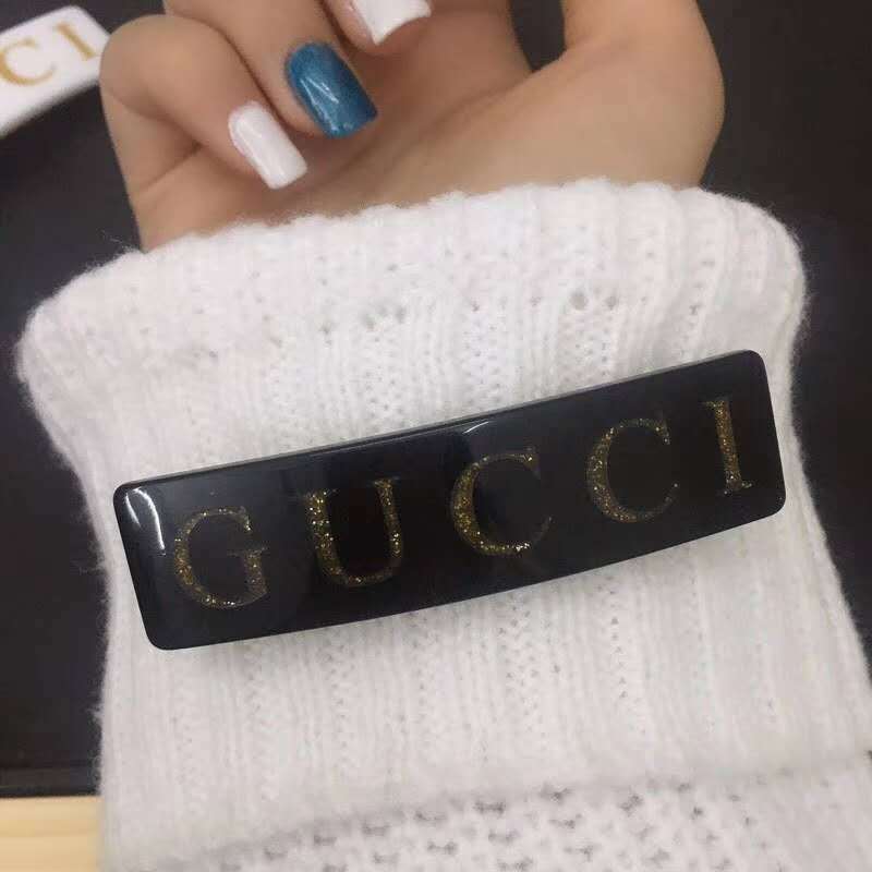 Gucci Acrylic Hair Clip Single barrette Shinning Letter