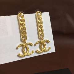 Chanel Long Chain Hanging CC Pendant Earring