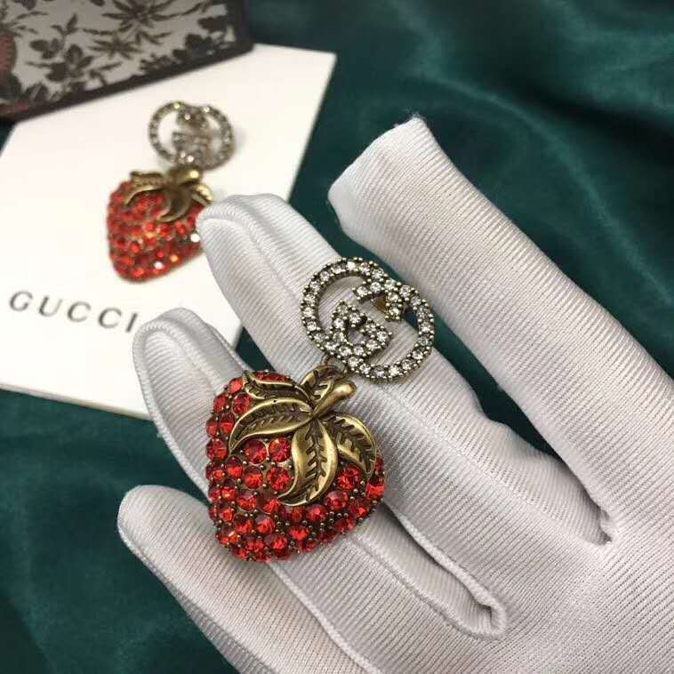 Gucci Earrings with strawberry pendant
