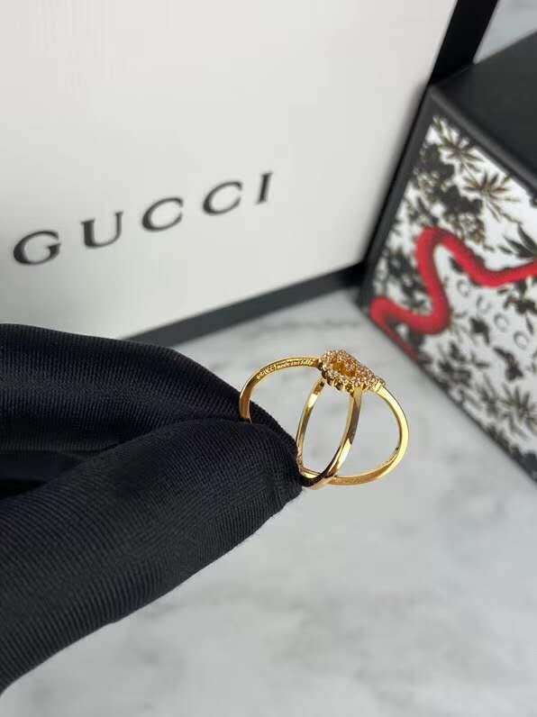 Gucci Fine Jewelry GG Running X ring with diamonds X-shaped ring