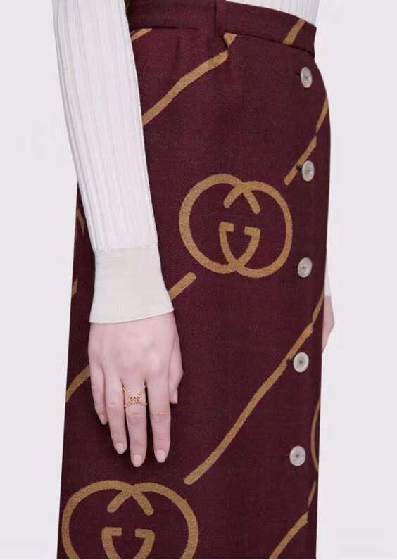 Gucci Fine Jewelry GG Running X ring with diamonds X-shaped ring
