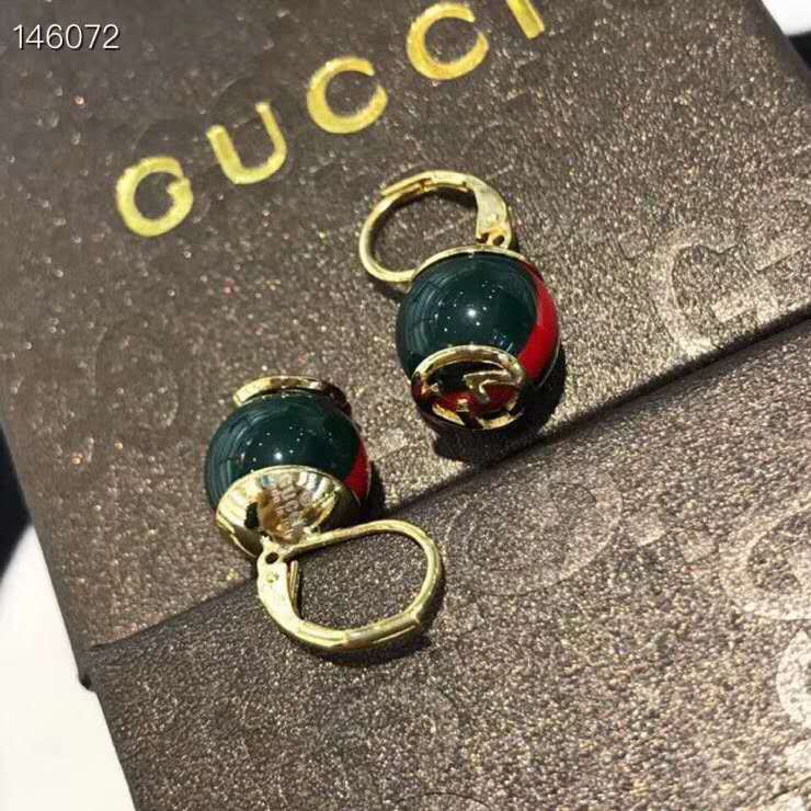 Gucci Green and Red Vintage Web in resin earrings