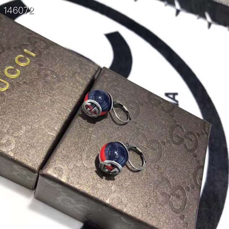 Gucci Green and Red Vintage Web in resin earrings