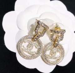 Chanel Strass Round Pendant Earring