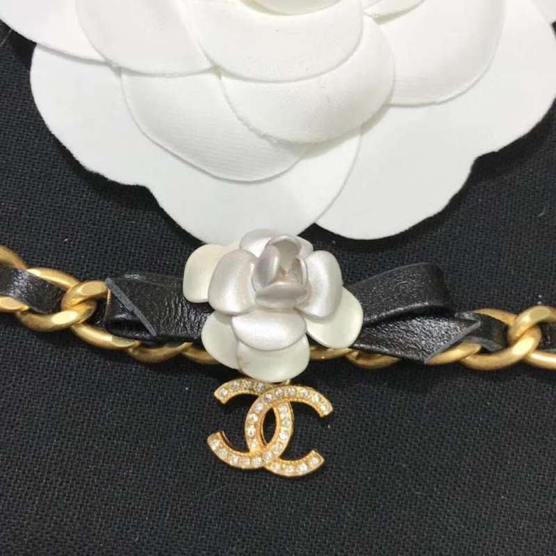 Métiers d'art 2019/20 Chanel Camellia Calfskin Waist Belt Metal, calfskin &amp; diamanté Gold, Pearly White, Black &amp; Crystal