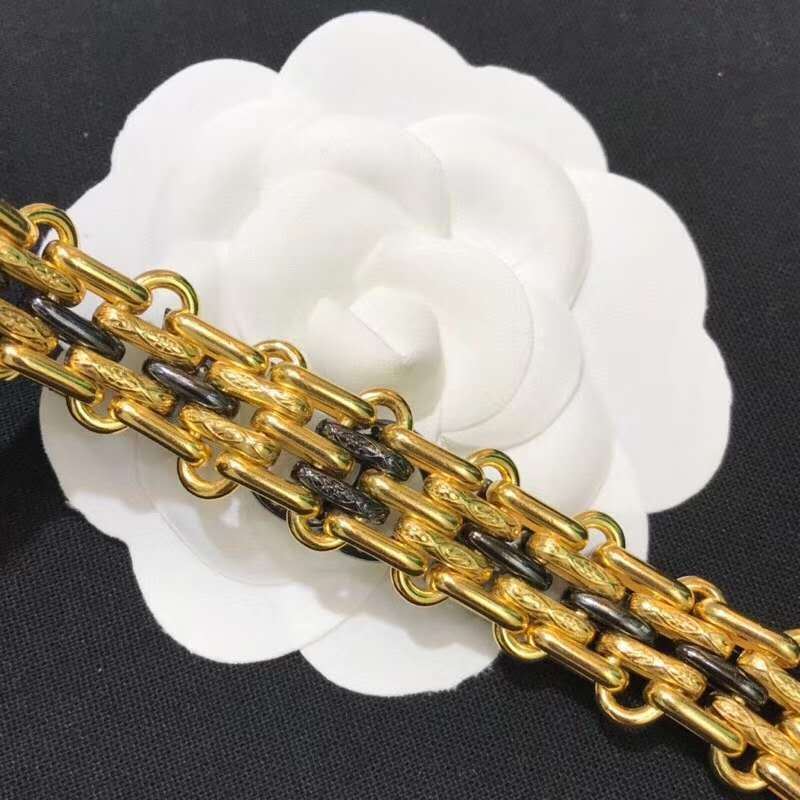 Métiers d'art 2019/20 Chanel Metal Multi Strands Waist Belt Letter Charm Metal &amp; Diamantés Gold, Ruthenium &amp; Crystal