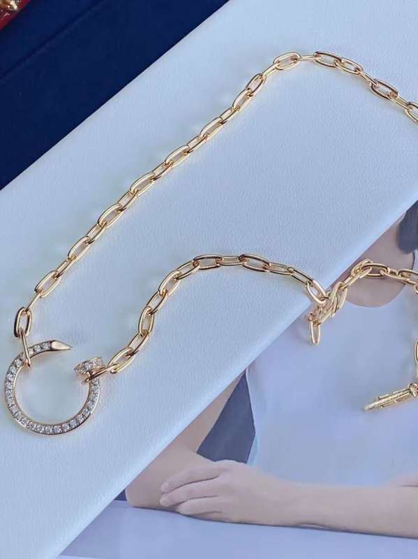 Cartier Juste un Clou necklace Thick Chain Nail Pendant set with Strass