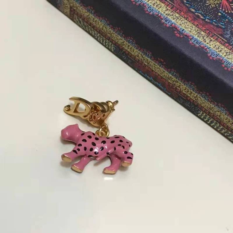 21SS Dior Pearl Short Necklace Animal Pendant Tiger leopard