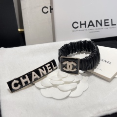 Chanel Hair Rope Enamel Leather Elastic