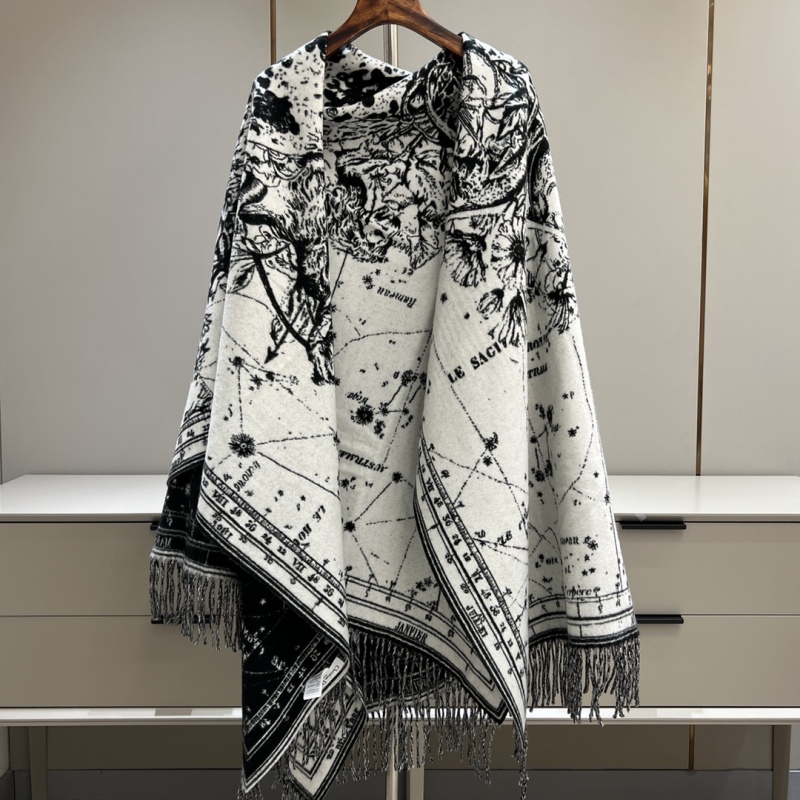 Dior Zodiac Blacket Shawl Throw Blanket Cashmere Wool